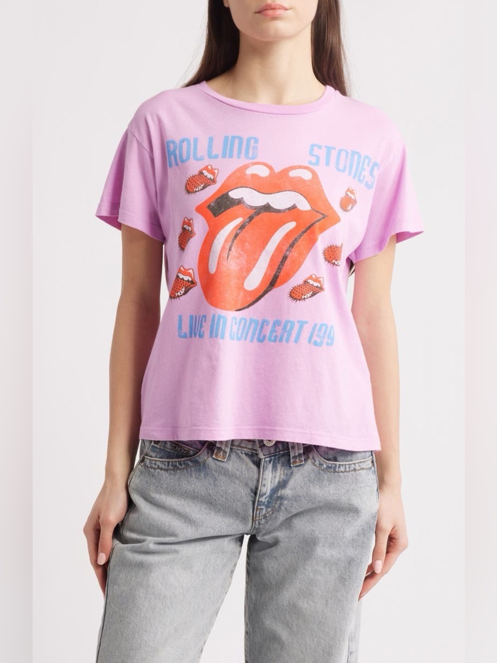 DAYDREAMER Rolling Stones Concert Graphic Shirt Pink